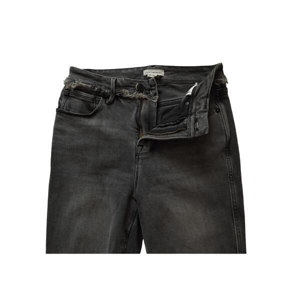 Good american womens good curve skinny crop black fray jeans size 2/26 - Picture 4 of 12